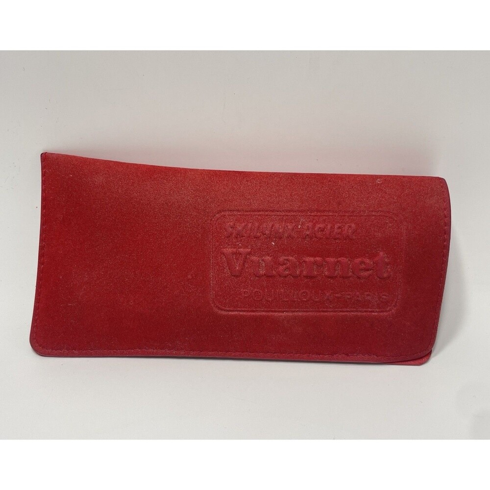 Vintage Vuarnet Red Suede Eyeglasses Case Pouilloux Paris Soft Slip Pouch